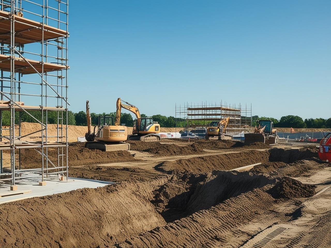 Une simple photographie hautement détaillée, capturée professionnellement, représentant des terrains amenagés pour y construire des bâtiments (1)